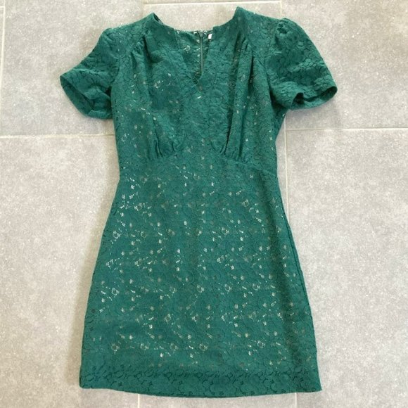 NWOT Lily Ashwell Women's Eve Lace Dress, Jade, XS - Picture 1 of 4